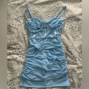 SHEIN baby blue ruched dress Size L